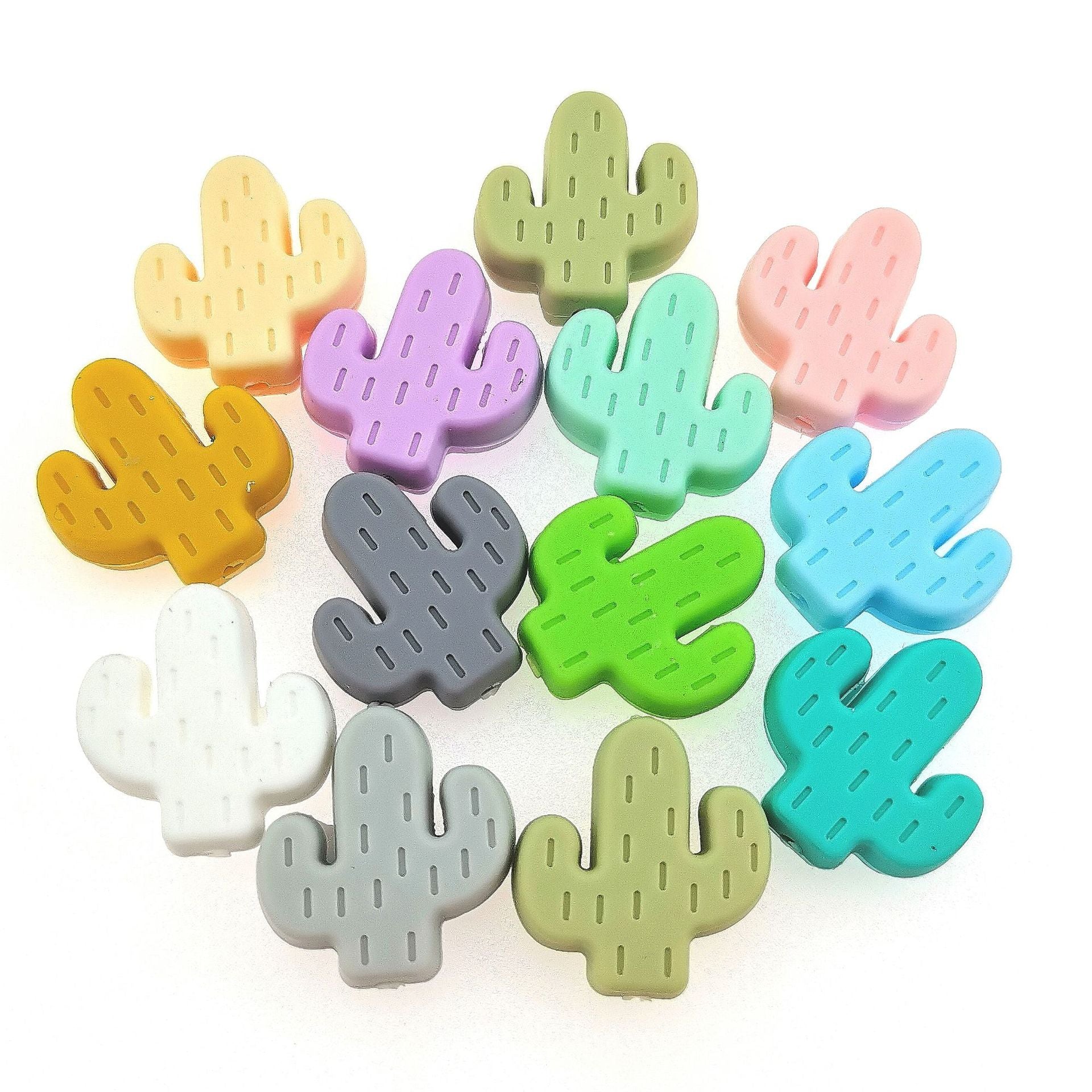 Cuentas de silicona de fruta de cactus de 20 piezas al por mayor 28/11/9 mm